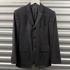 THOM BROWNE dark gray wool handmade 3-roll button blazer jacket